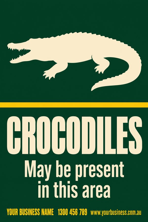 CROCODILES — Snake & Wildlife Warning design