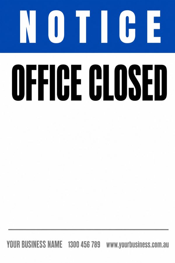 OFFICE CLOSED — Reception & Office design