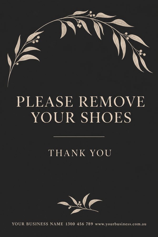 Please Remove Shoes Charcoal — Home, personal & memorial design
