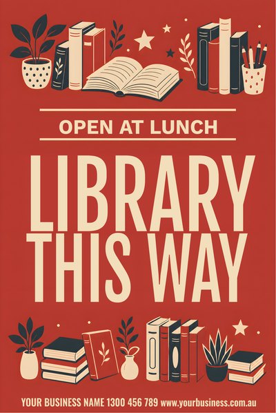 Library This Way — Book Week Signs (corflute) design for Book Week