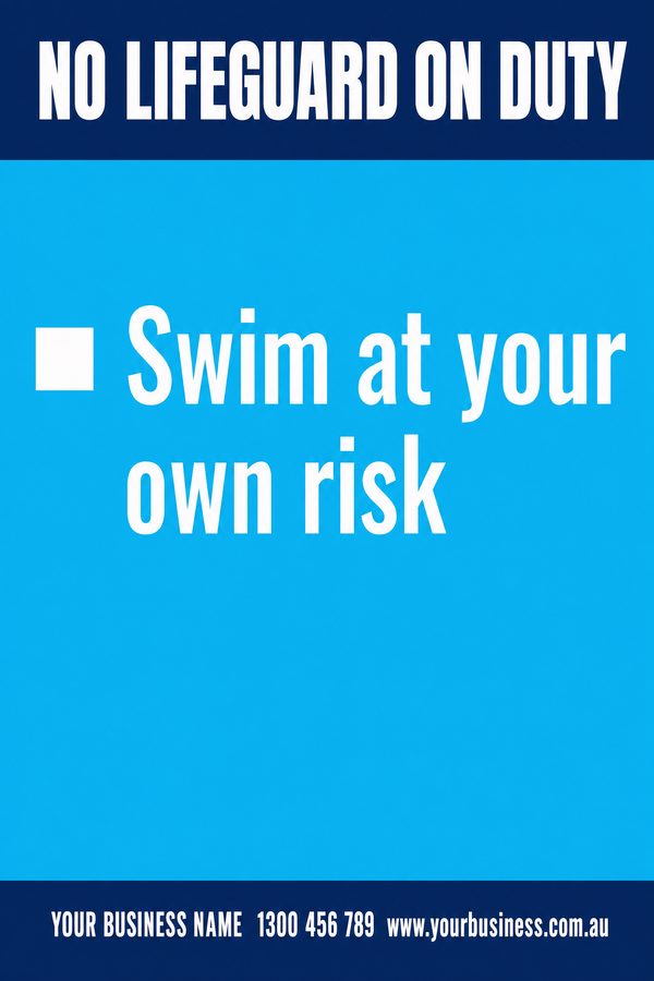 No Lifeguard on Duty — Pool & Water Safety design