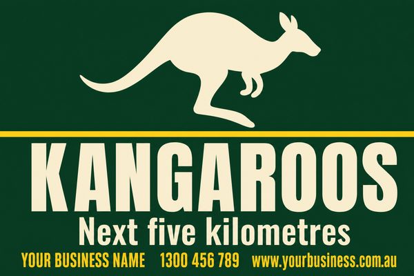 KANGAROOS 2 — Snake & Wildlife Warning design