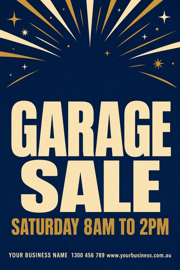 Garage Sale Navy — Sales & promotions design