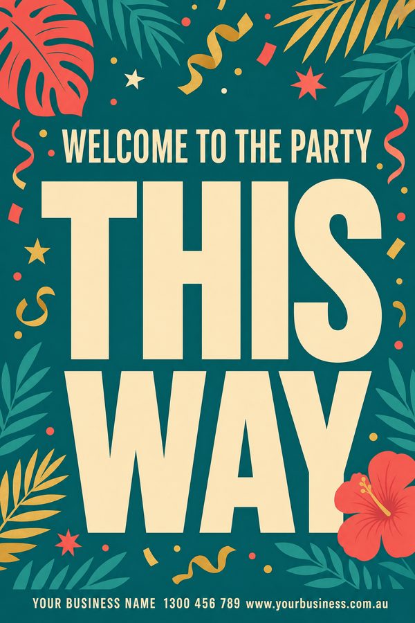Welcome Party Teal — Parties & celebrations design