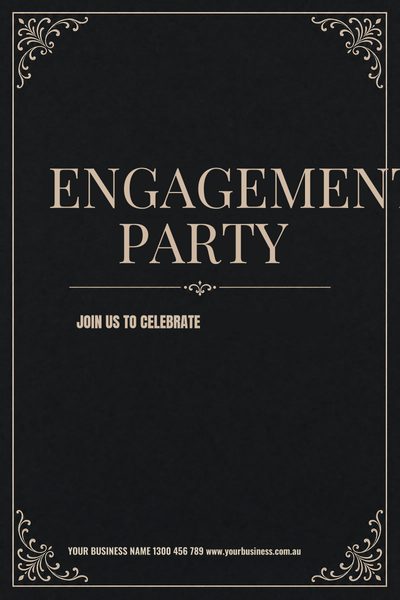 Engagement Party Charcoal 2 — Wedding Welcome Signs & Seating Charts design for Wedding