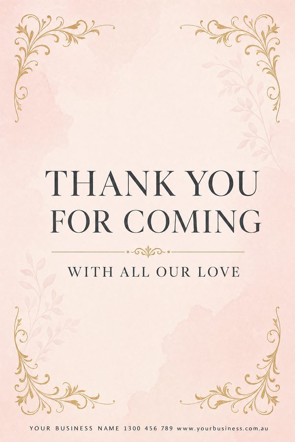 Thank You Coming Blush — Weddings design