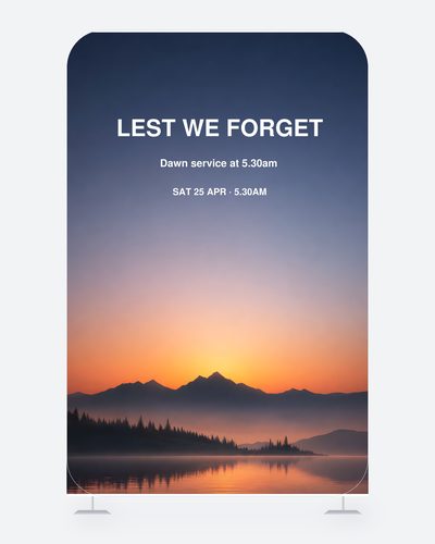Lest We Forget — Dawn Service — Anzac Day & Remembrance Day Backdrops design for Anzac Day