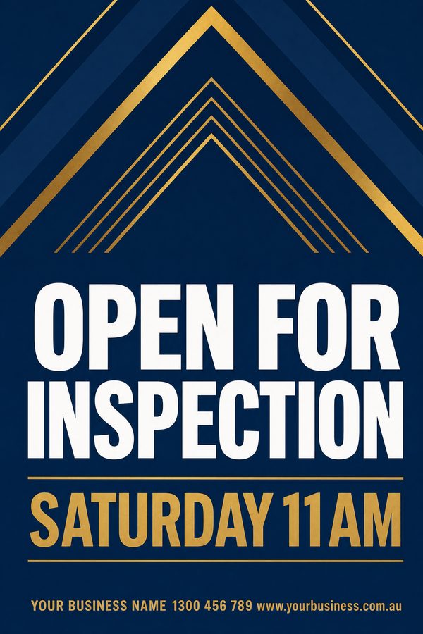 Open Inspection Navy — Real estate design