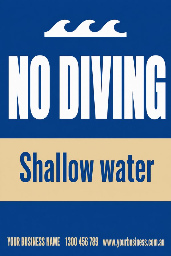 No Diving — Pool & Water Safety design