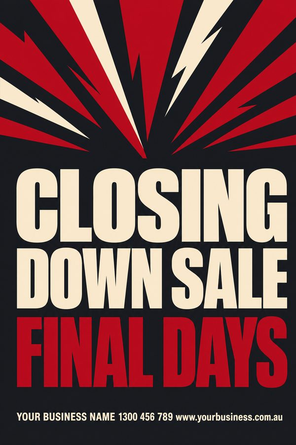 Closing Down Sale Charcoal 2 — Sales & promotions design