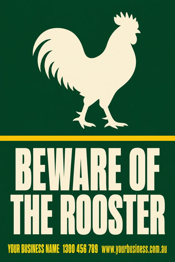 Beware of the Rooster — Warning & Caution design