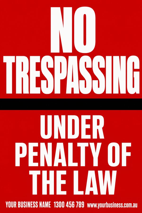 No Trespassing — No Entry & Prohibition design