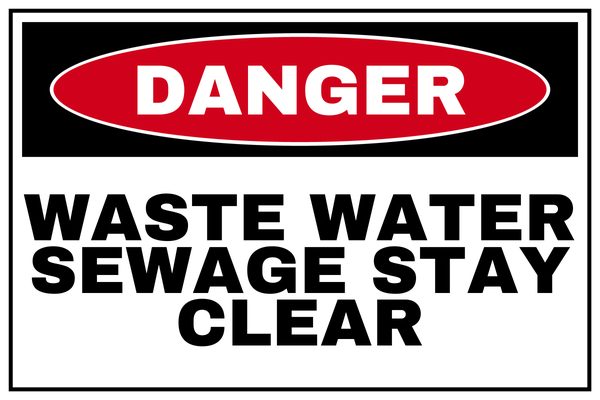 Waste Water Sewage Stay Clear — Pool & Water Safety design