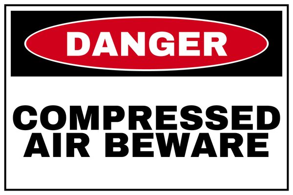 Compressed Air — Beware — Warning & Caution design