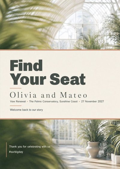 Find Your Seat — Modern — Foam Board Wedding Welcome Signs & Seating Charts design for Wedding