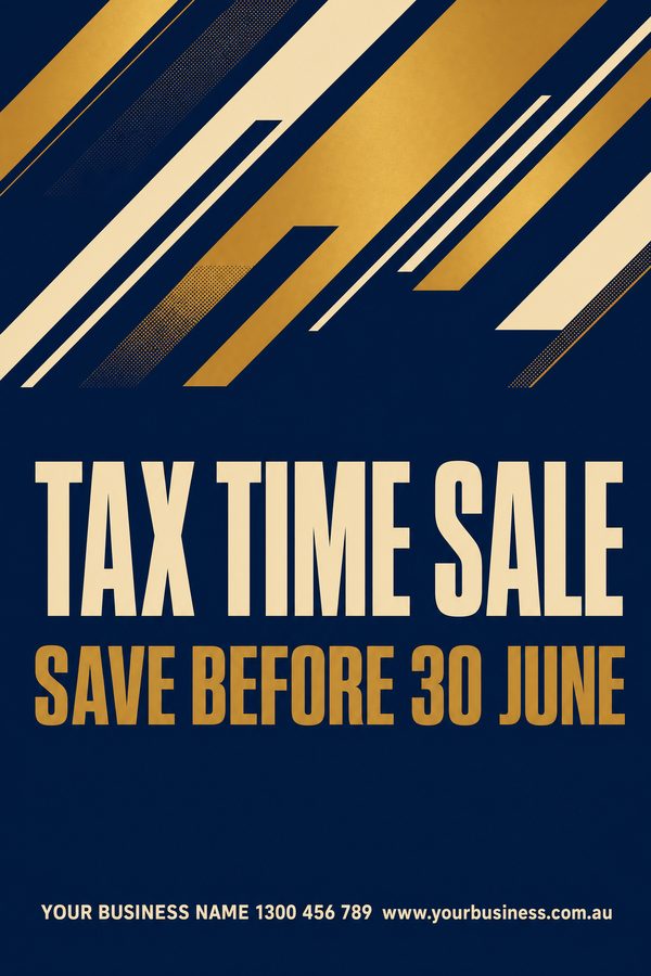 Tax Time Sale Navy 2 — EOFY & stocktake design