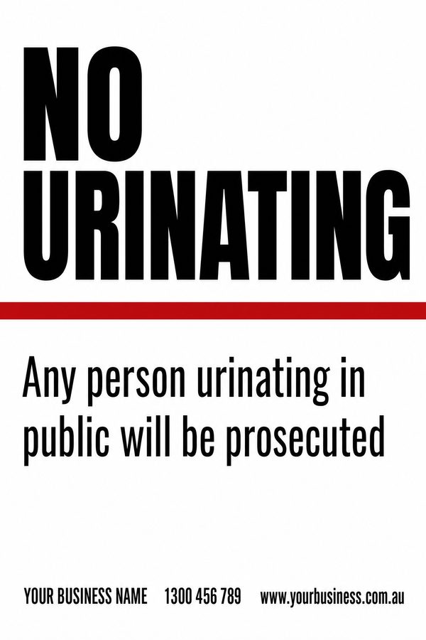 No Urinating — No Entry & Prohibition design
