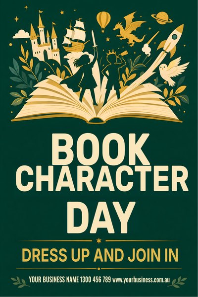 Book Character Day — Dress Up — Book Week Signs (corflute) design for Book Week