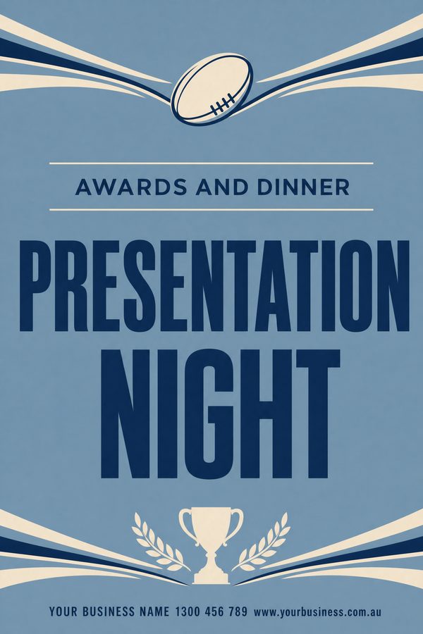 Presentation Night Slate — Events, sport & community design