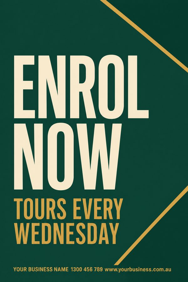 Enrol Now Bottle — Schools & education design