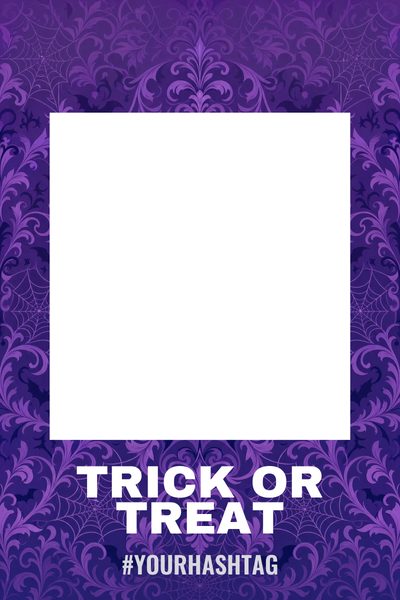 Trick or Treat — Purple Gothic Cobwebs — Halloween Selfie Frames design for Halloween
