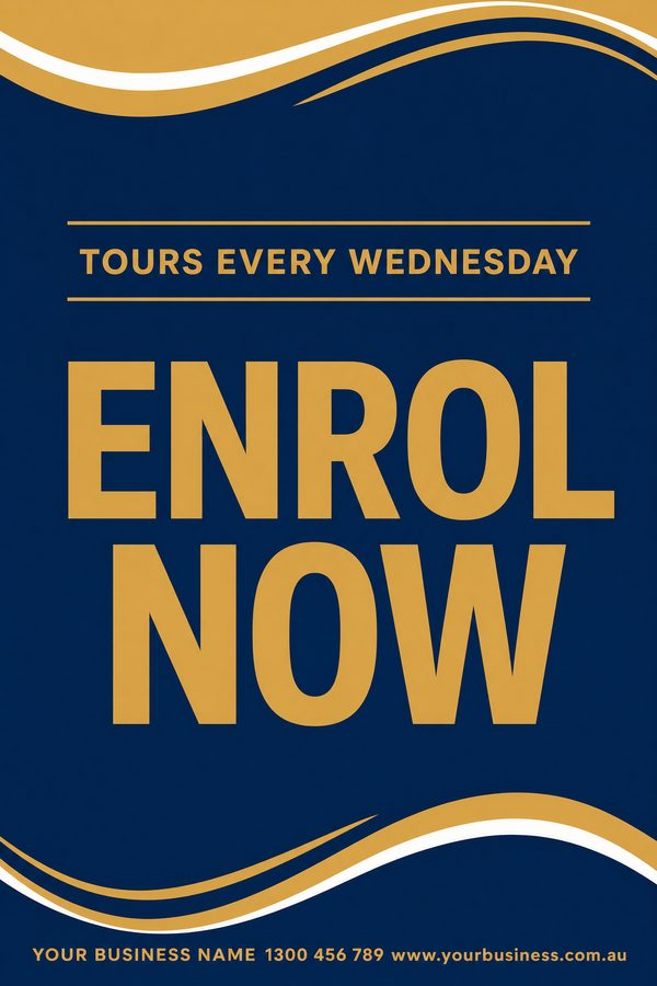 Enrol Now Navy — Schools & education design