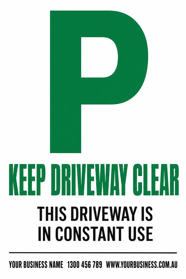 Keep Driveway Clear — Parking design