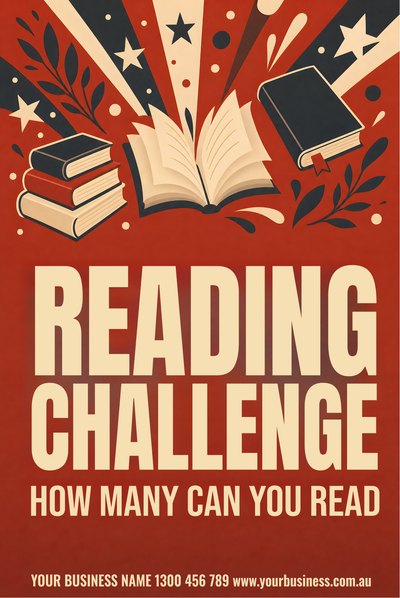 Reading Challenge — 2 — Book Week Signs (corflute) design for Book Week