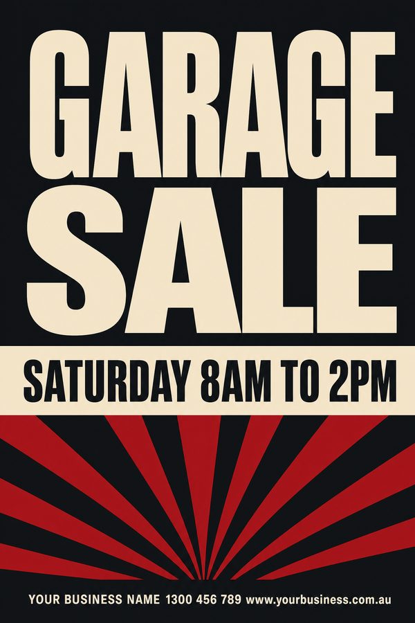 Garage Sale Charcoal — Sales & promotions design