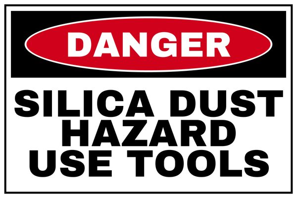Silica Dust Hazard Use Tools — Danger design