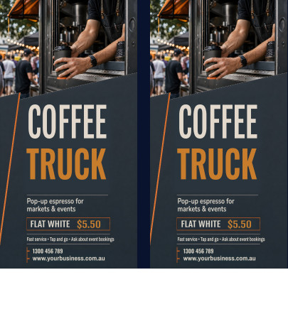 Coffee Truck — Fabric Banner Stands design for Café