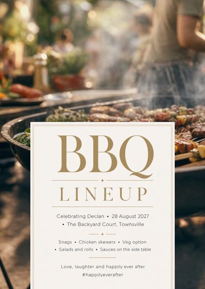 Bucks — BBQ Lineup — Foam Board Hens & Bucks Signs design for Hens party