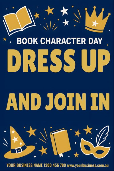 Book Character Day — 2 — Book Week Signs (corflute) design for Book Week