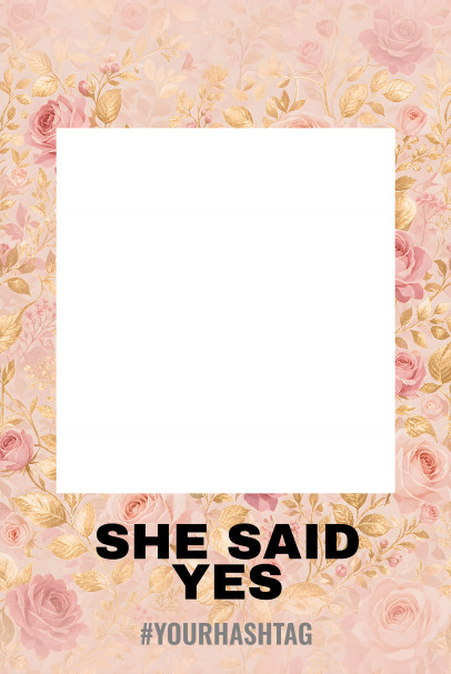 Engagement Blush Roses Gold — Wedding Selfie Frames design for Wedding