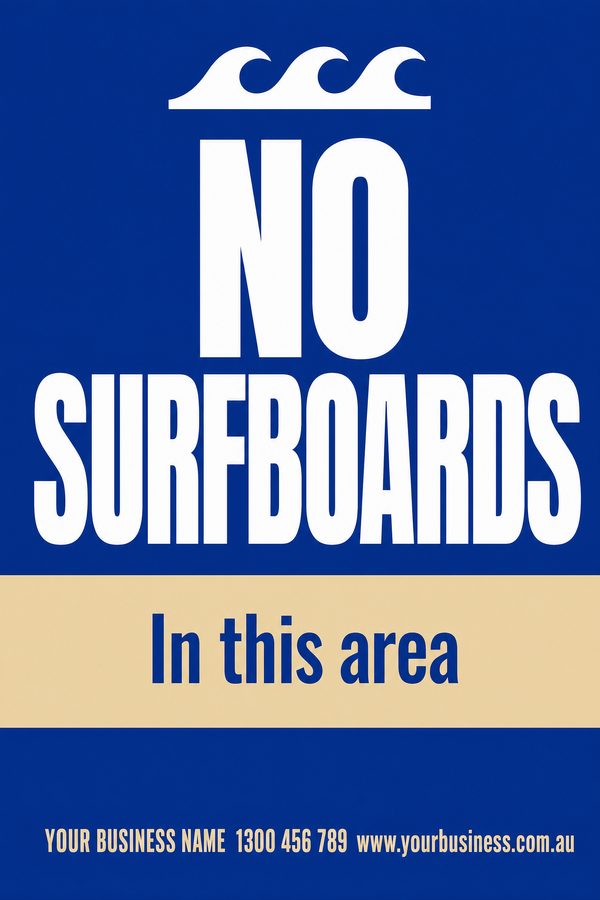 No Surfboards — No Entry & Prohibition design