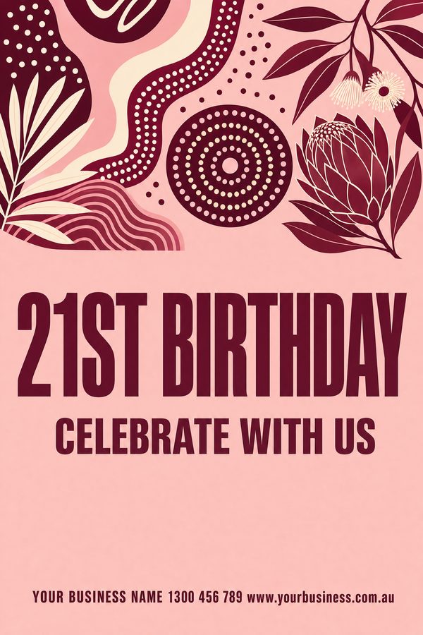 21st Birthday Blush 2 — Parties & celebrations design