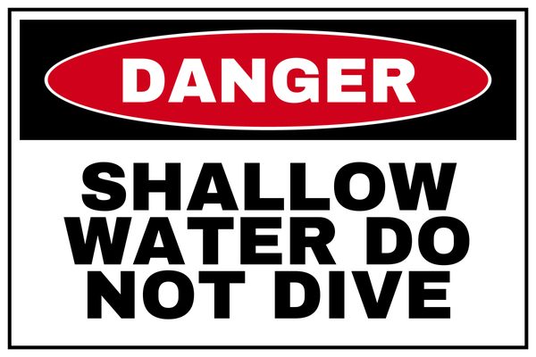 Shallow Water Do Not Dive — Pool & Water Safety design