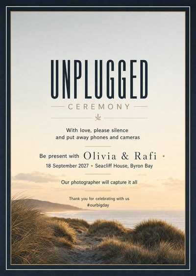 Unplugged Ceremony — Foam Board Wedding Welcome Signs & Seating Charts design for Wedding