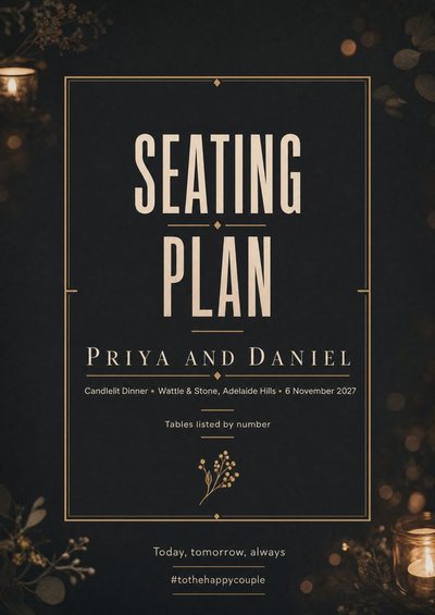 Seating Plan — Foam Board Wedding Welcome Signs & Seating Charts design for Wedding