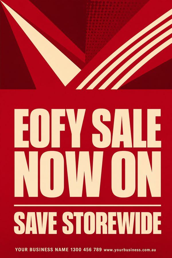 Eofy Sale Now Crimson 2 — EOFY & stocktake design