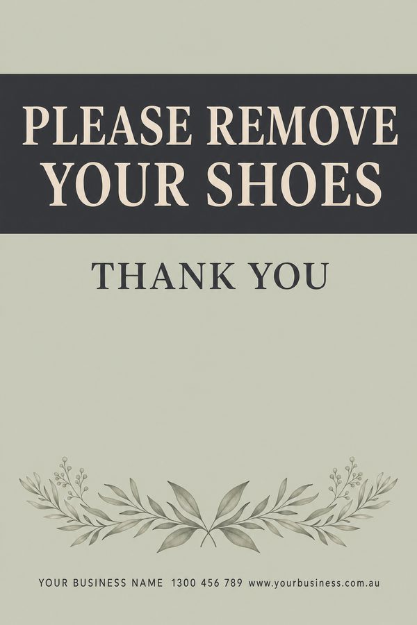 Please Remove Shoes Sage — Home, personal & memorial design