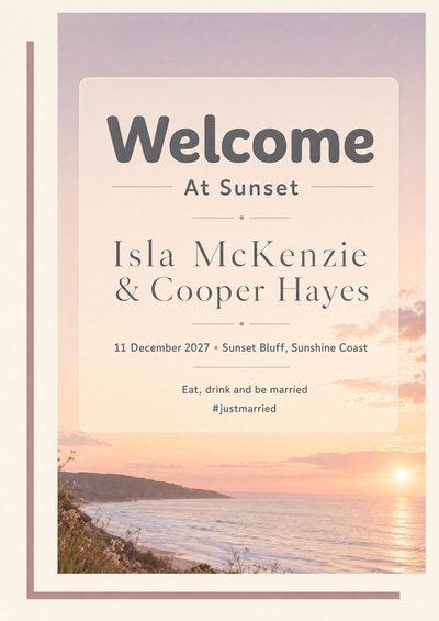 Welcome — Sunset — Foam Board Wedding Welcome Signs & Seating Charts design for Wedding