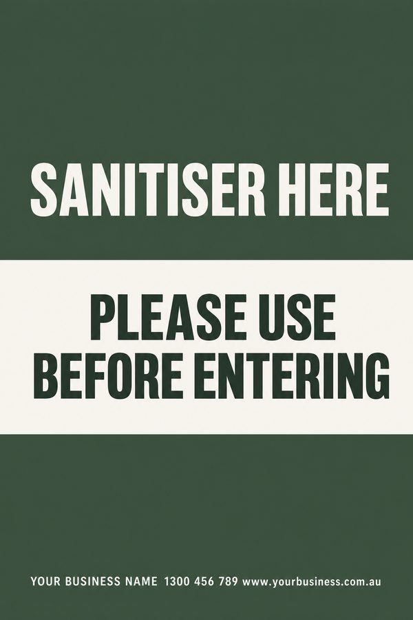 Sanitiser Here Forest — Health, clinic & hygiene design