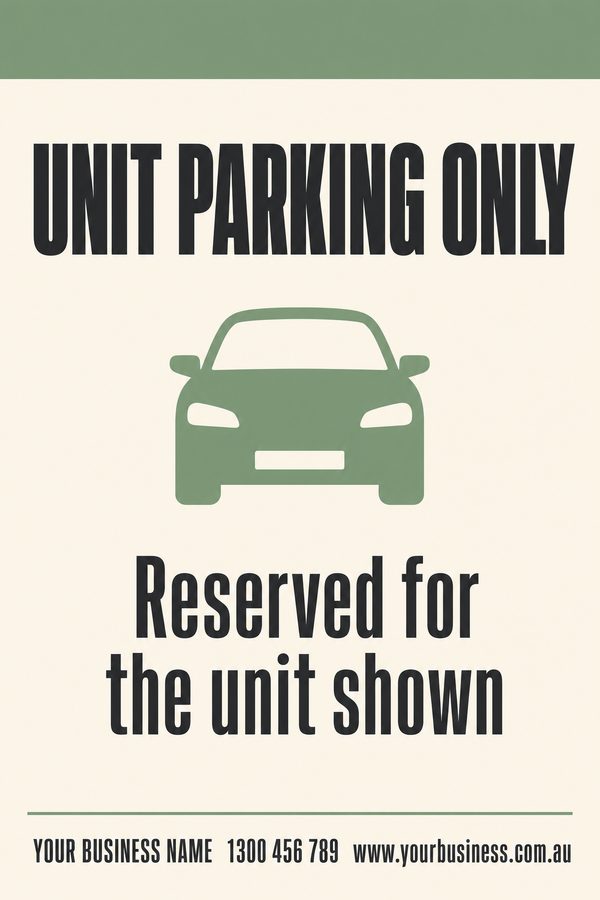 Unit Parking Only — Parking design