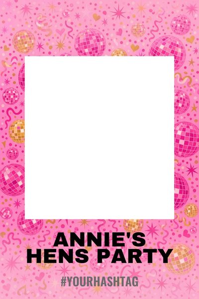 Hens Party Hot Pink Gold — Wedding Selfie Frames design for Wedding